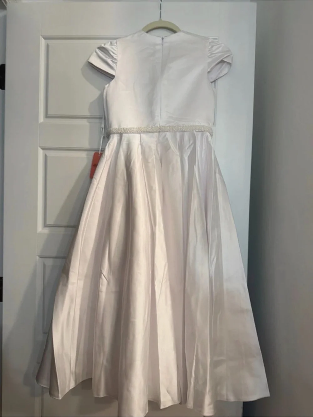 JJs House White Satin Girls' Formal Party Dress